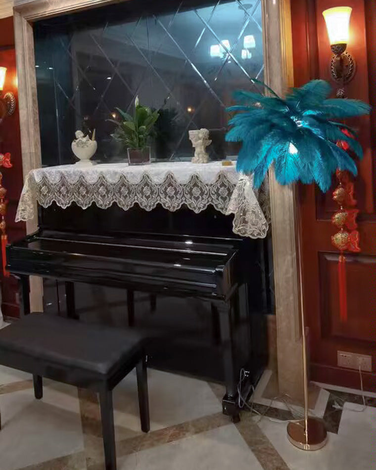 "Plumy Palm" Floor Lamp with Tray