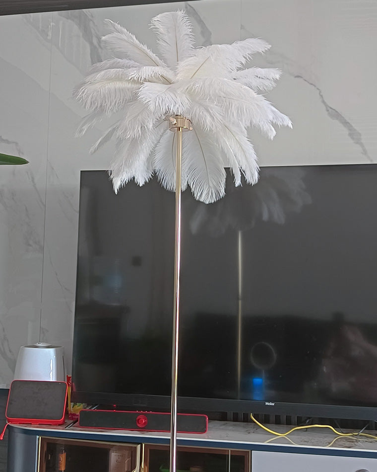 "Plumy Palm" Floor Lamp with Tray