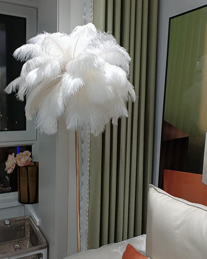 "Plumy Palm" Floor Lamp with Tray