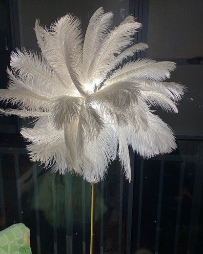 "Plumy Palm" Floor Lamp with Tray