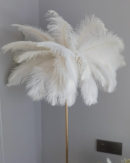 "Plumy Palm" Floor Lamp with Tray