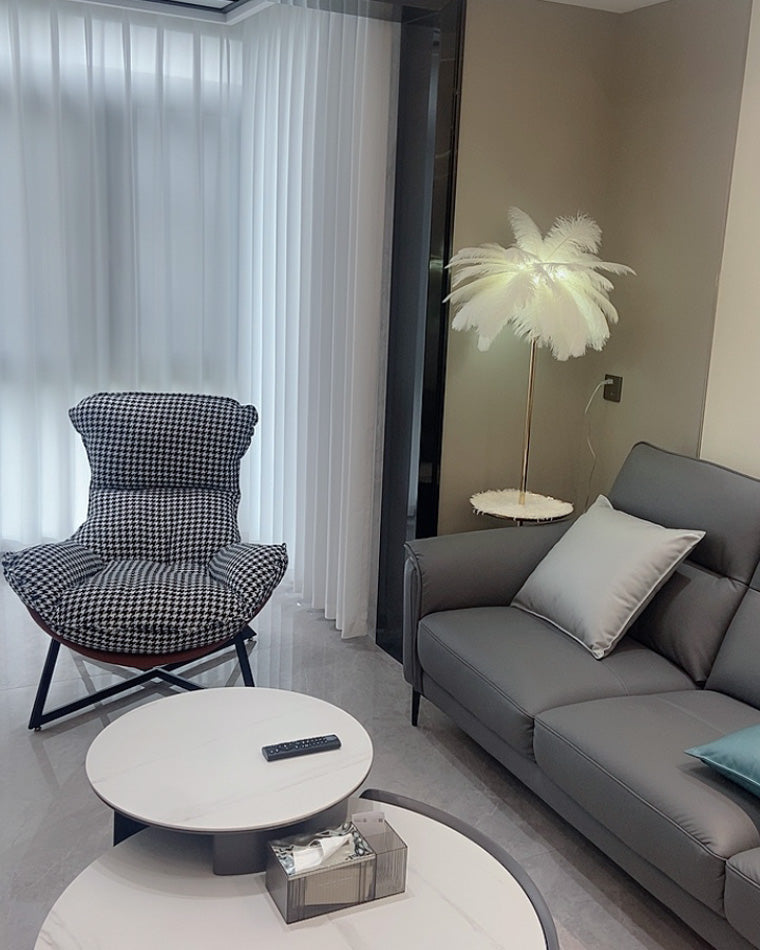 "Plumy Palm" Floor Lamp with Tray