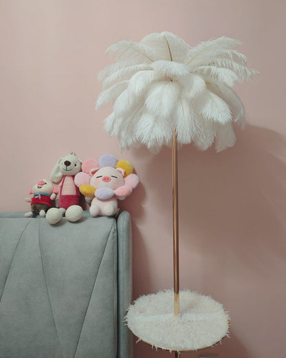 "Plumy Palm" Floor Lamp with Tray