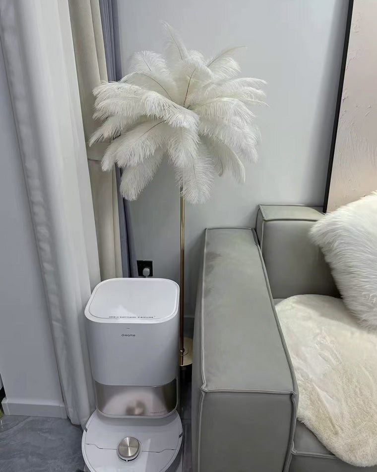 "Plumy Palm" Floor Lamp with Tray
