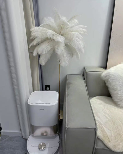 "Plumy Palm" Floor Lamp with Tray