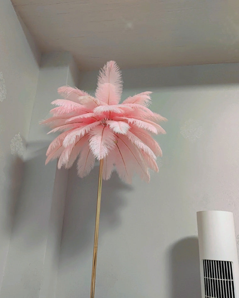 "Plumy Palm" Floor Lamp with Tray