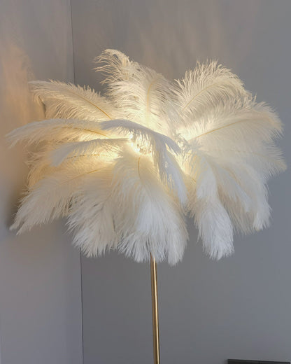 "Plumy Palm" Floor Lamp with Tray
