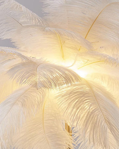 "Plumy Palm" Floor Lamp with Tray