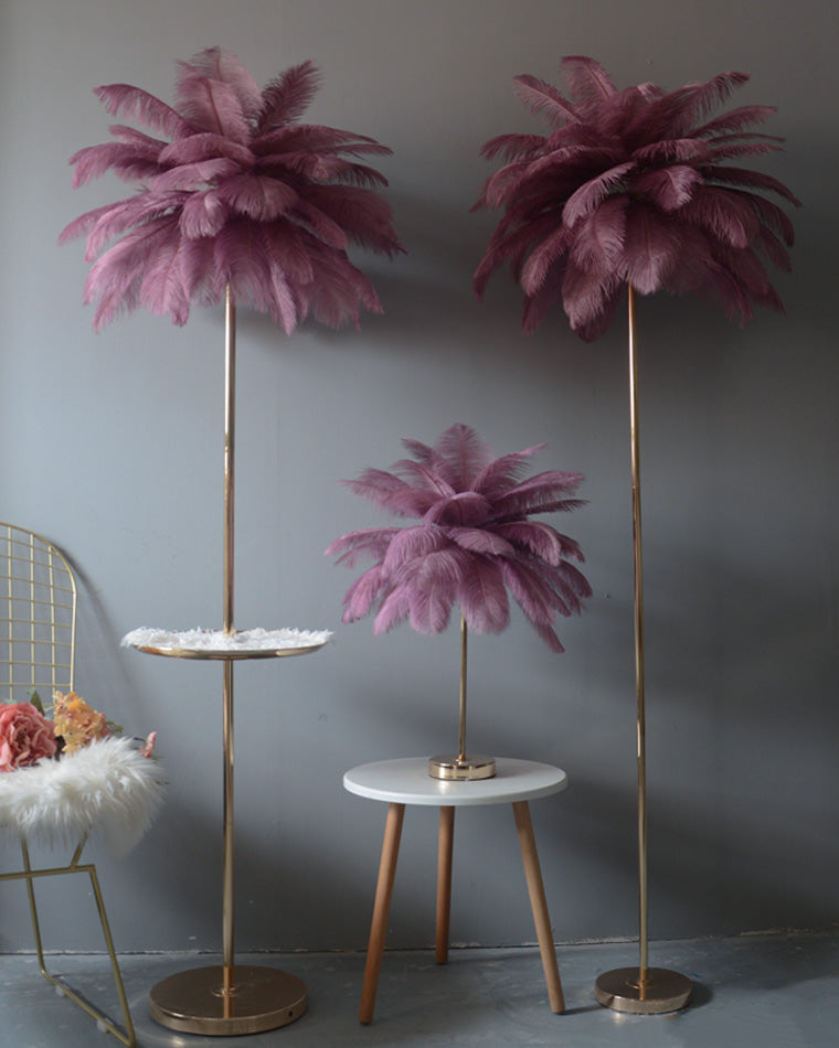 "Plumy Palm" Floor Lamp with Tray