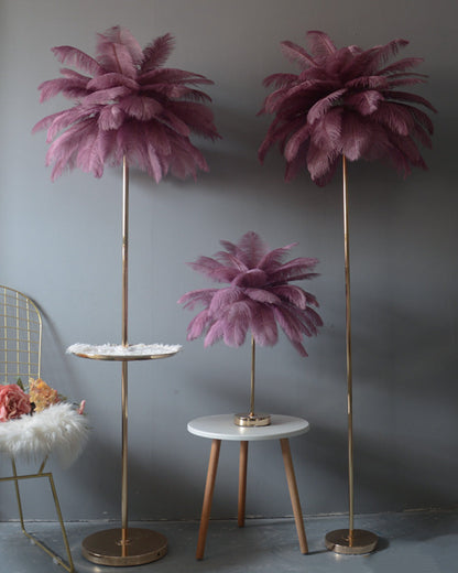 "Plumy Palm" Floor Lamp with Tray