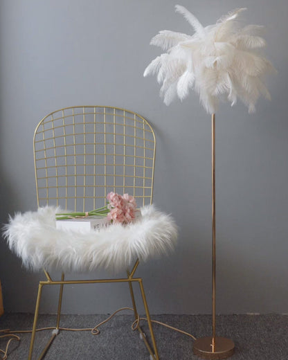 "Plumy Palm" Floor Lamp with Tray