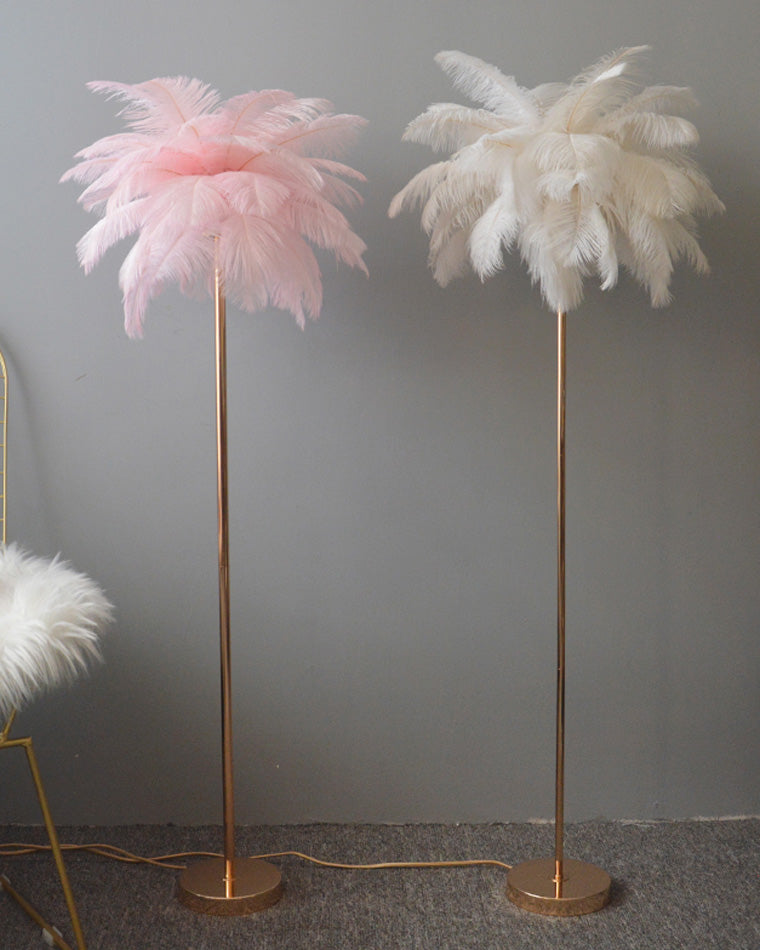 "Plumy Palm" Floor Lamp with Tray