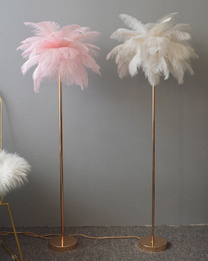 "Plumy Palm" Floor Lamp with Tray