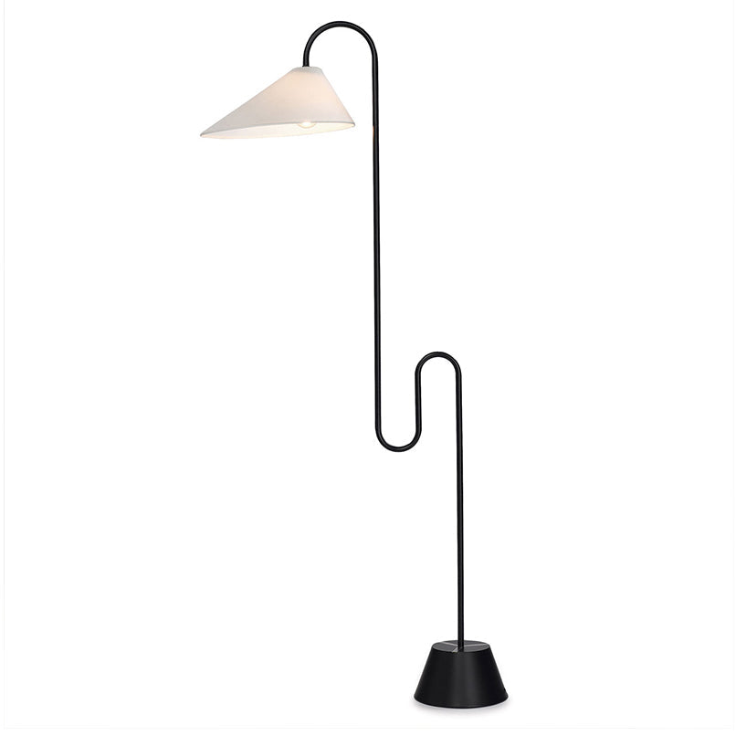 Lampadaire Col de Cygne avec Abat-Jour en Tissu