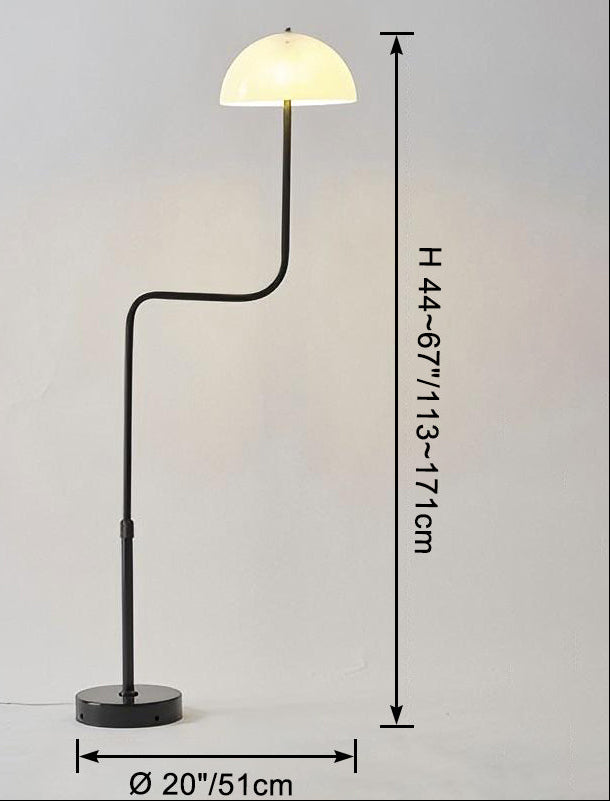 Telescopic Floor Lamp with Glass Dome