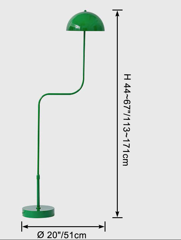 Telescopic Floor Lamp with Glass Dome