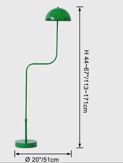 Telescopic Floor Lamp with Glass Dome