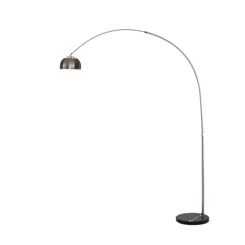 Arc Floor Lamp with Stainless Steel Dome Shade