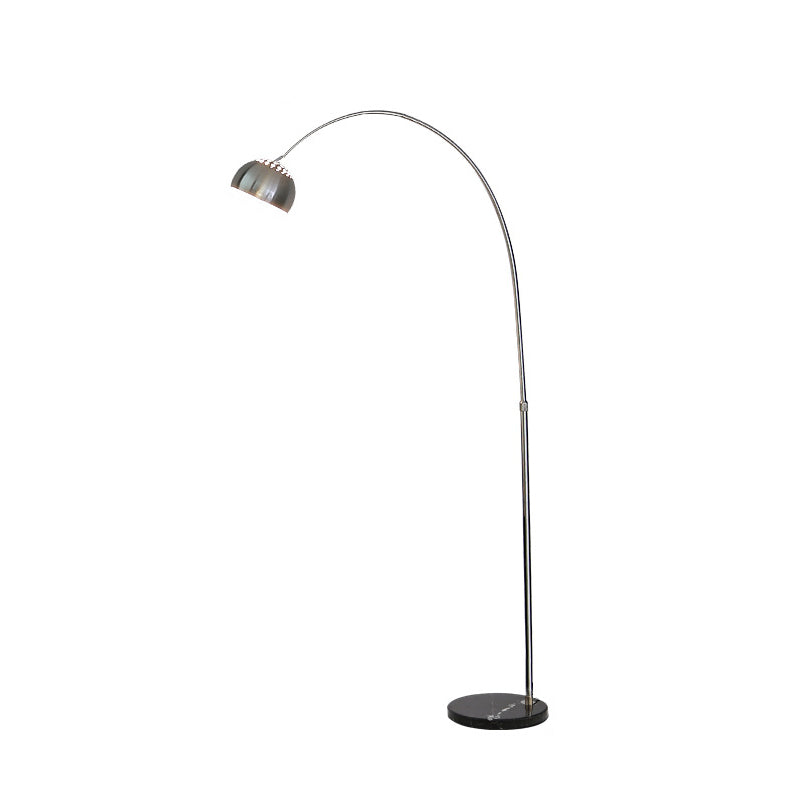Arc Floor Lamp with Stainless Steel Dome Shade