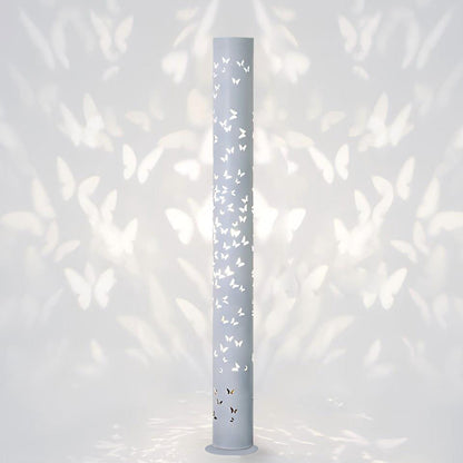 Cylindrical Floor Lamp with Butterfly Ambiance