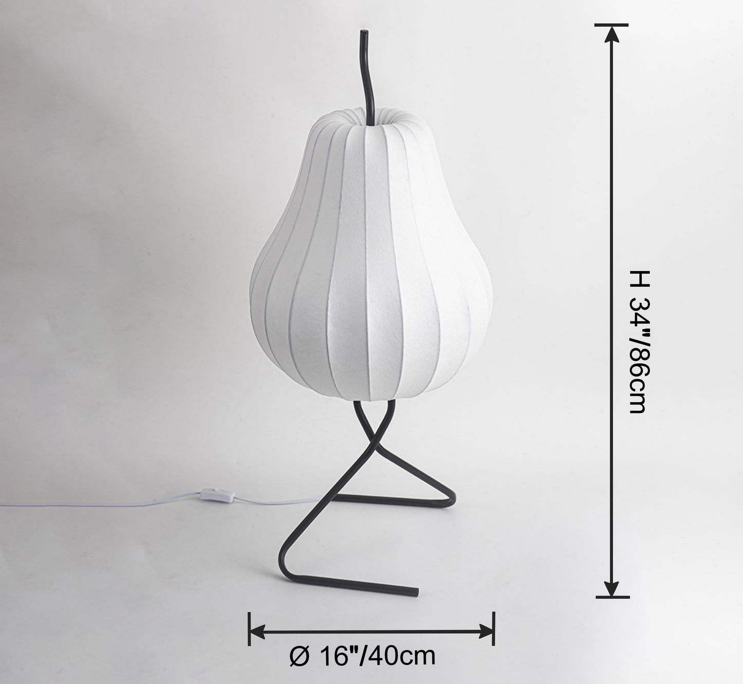 Silk Pear Lantern Floor Lamp