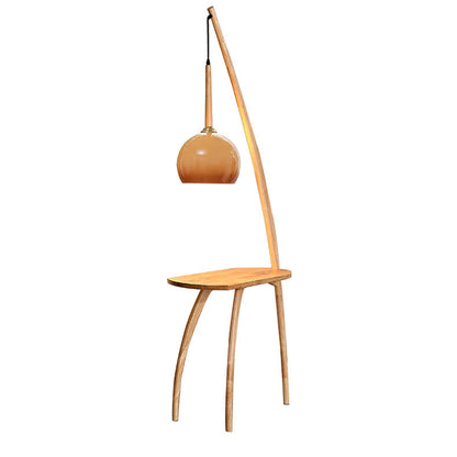 Hanging Floor Lamp with Integrated Table