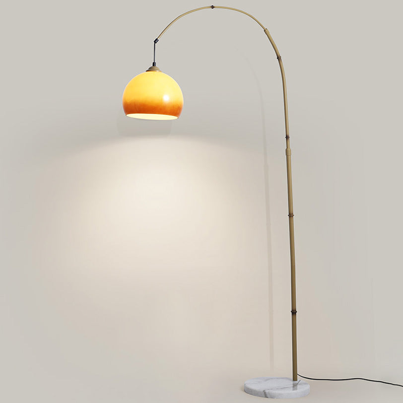 Bamboo Arc Hanging Floor Lamp