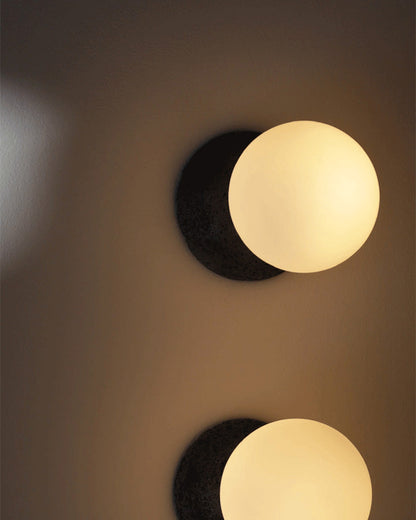 Spherical Glass and Concrete Wall Light