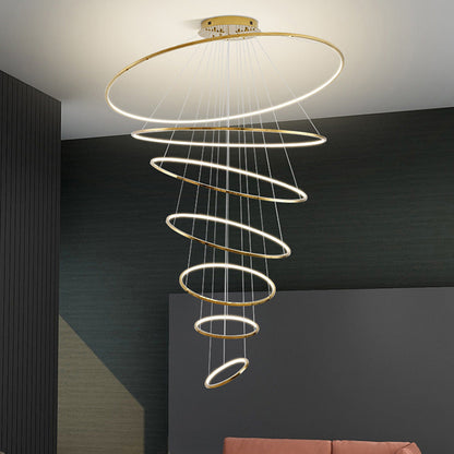 Multi-Tier Ring Chandelier - Halo Tiered Circles