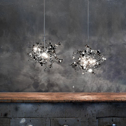 Hanging Chandelier - Silver/Gold Metallic Cloud
