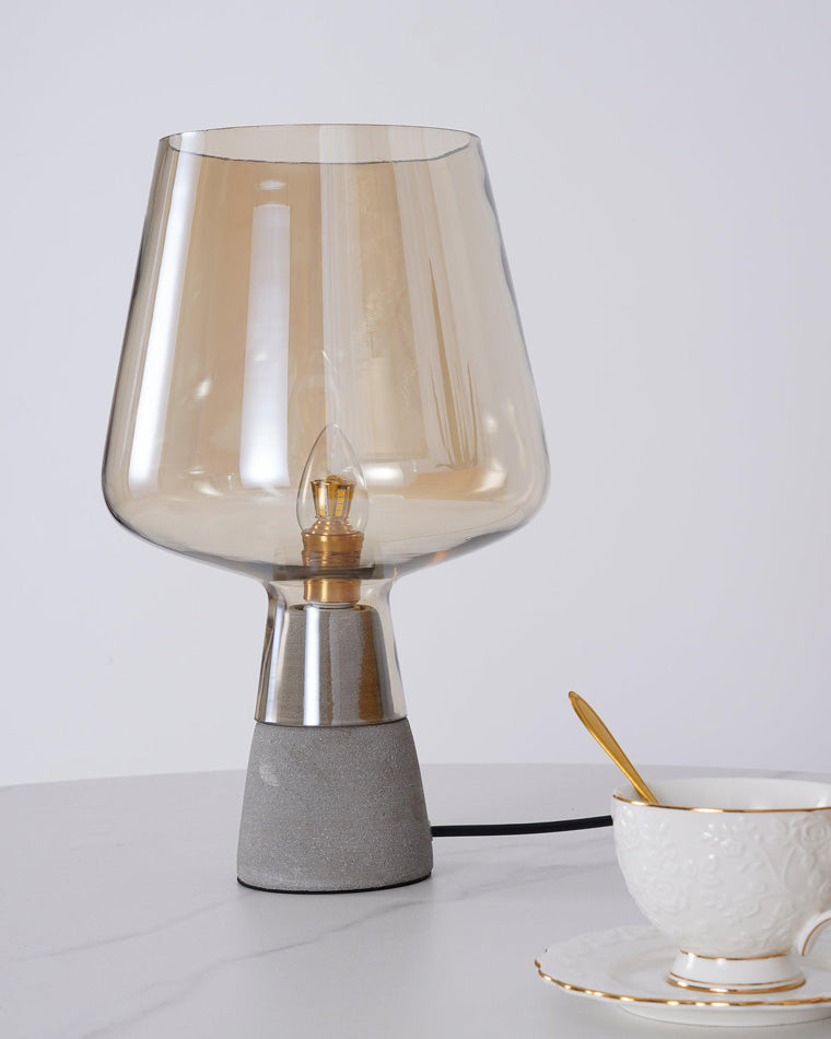 Lampe de Table en Verre Fumé