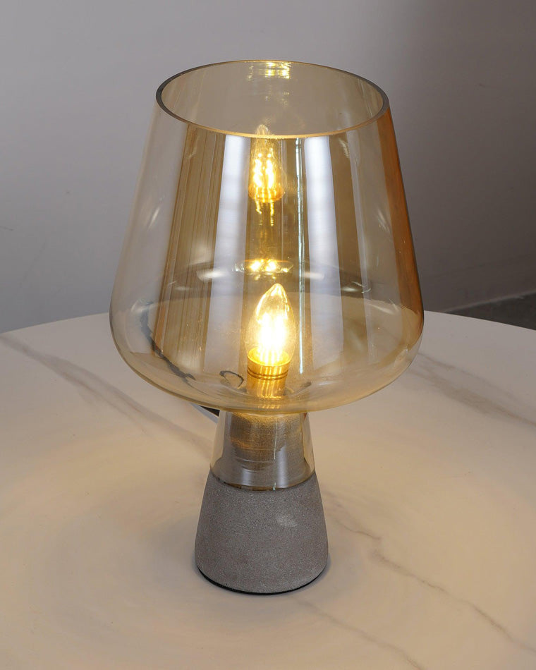 Lampe de Table en Verre Fumé
