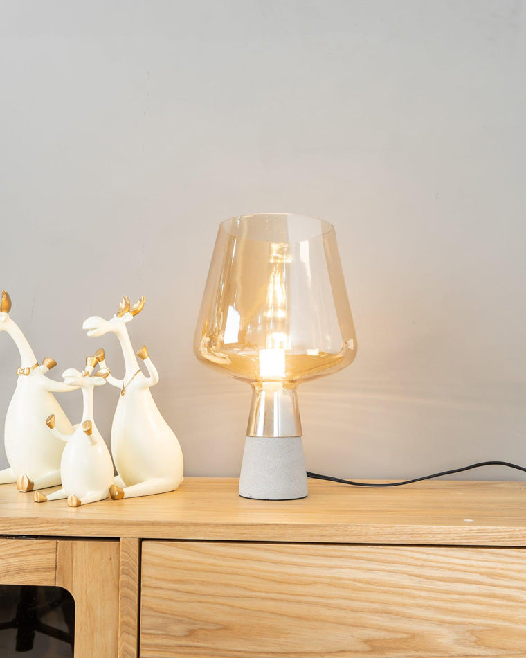 Lampe de Table en Verre Fumé