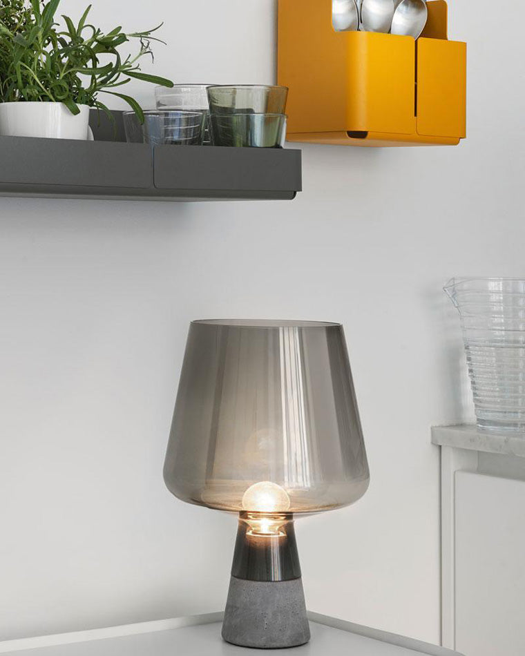 Lampe de Table en Verre Fumé