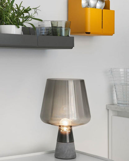 Lampe de Table en Verre Fumé
