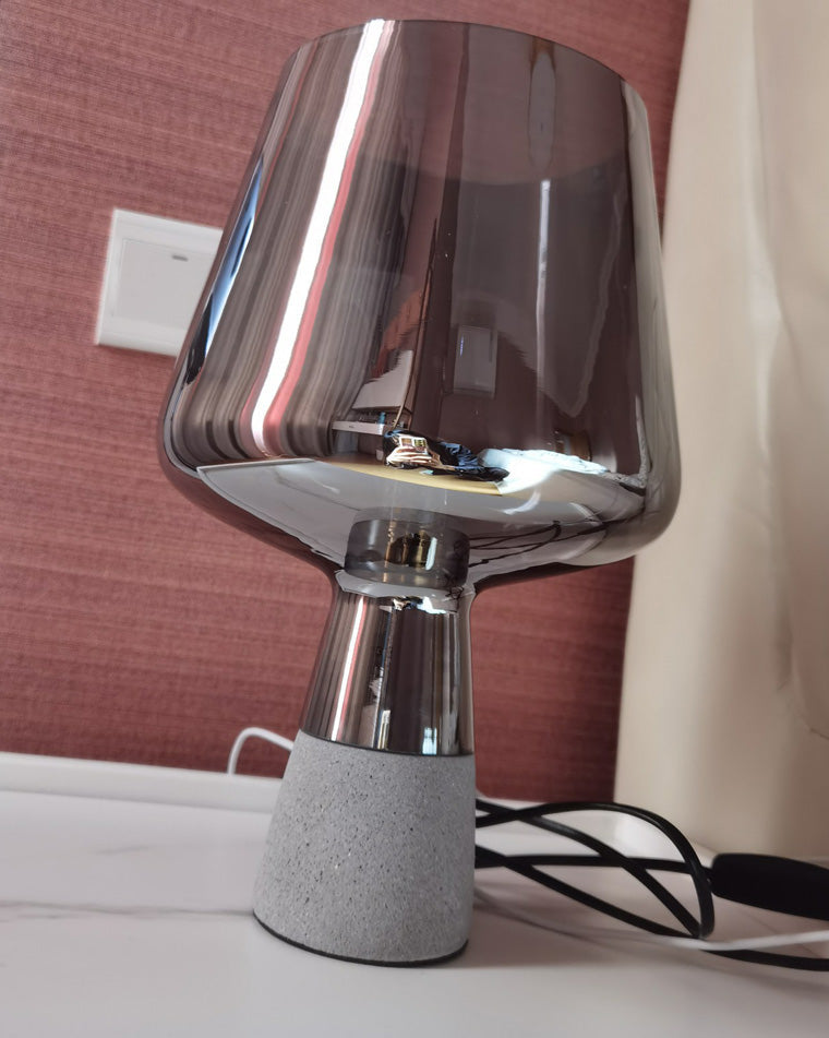 Lampe de Table en Verre Fumé