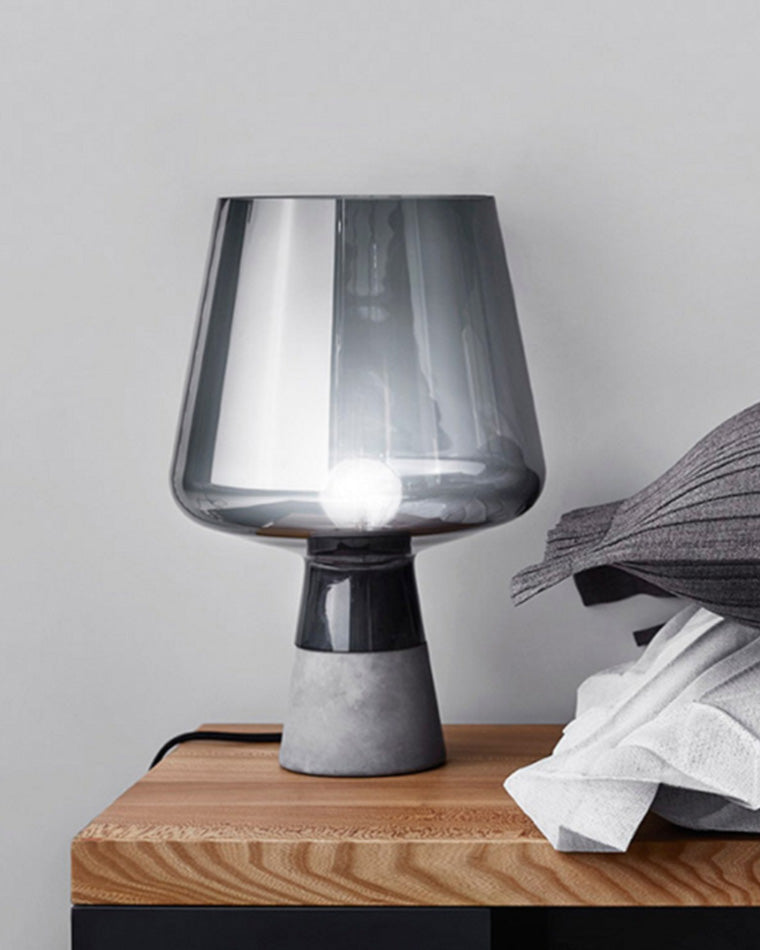 Lampe de Table en Verre Fumé