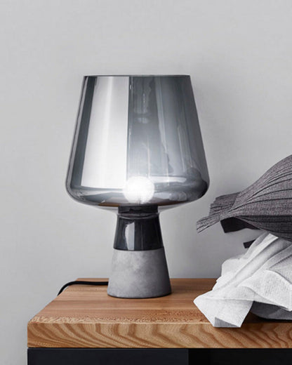 Lampe de Table en Verre Fumé