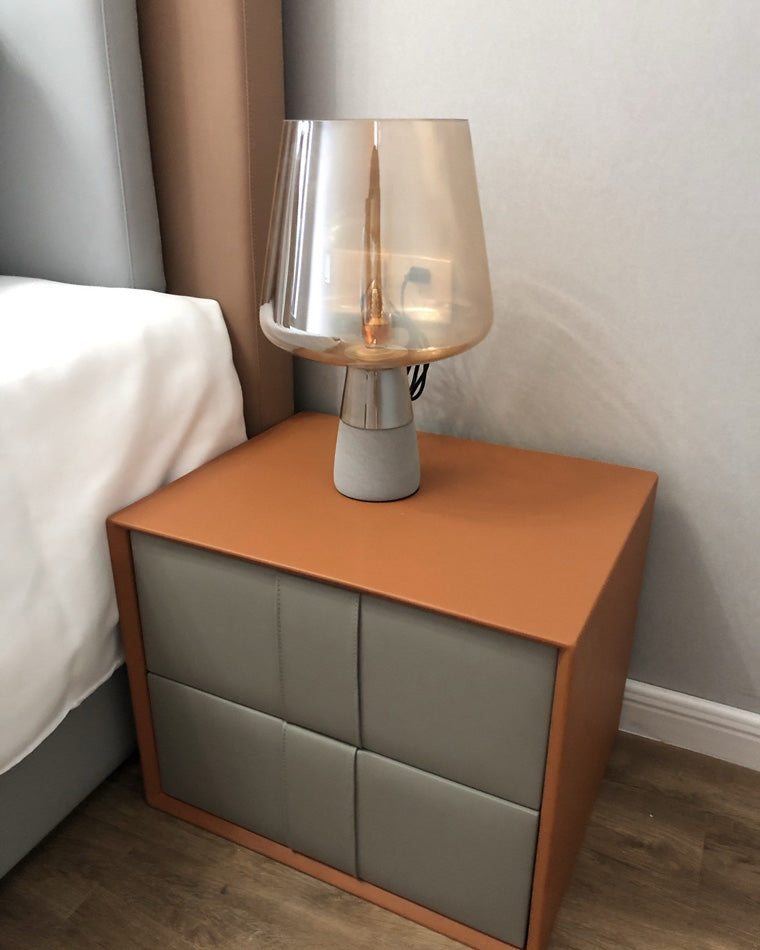 Lampe de Table en Verre Fumé