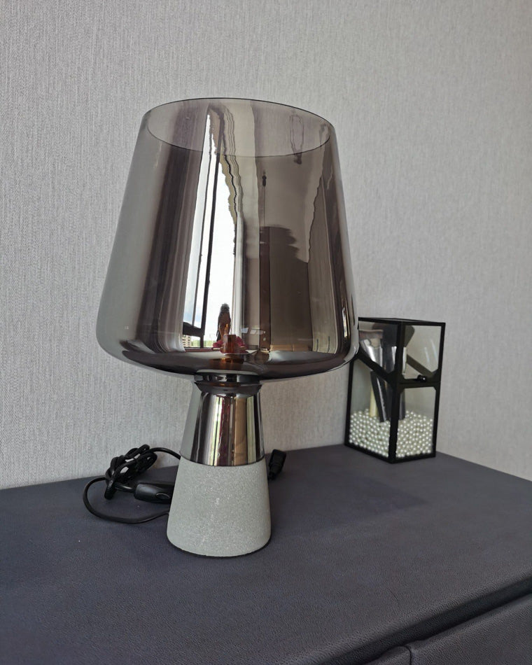 Lampe de Table en Verre Fumé