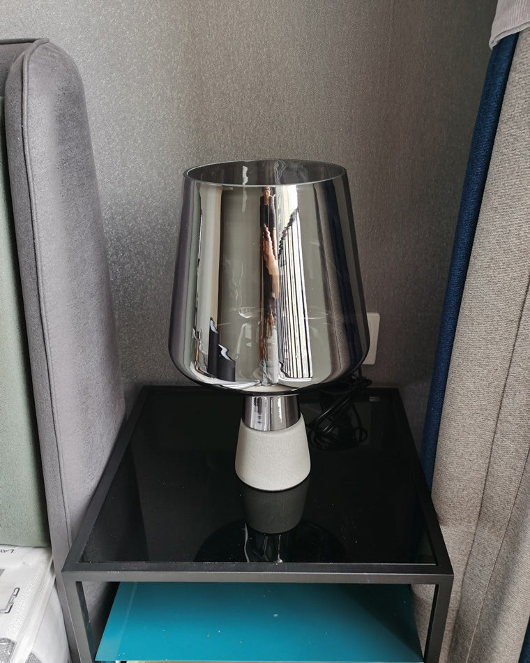 Lampe de Table en Verre Fumé