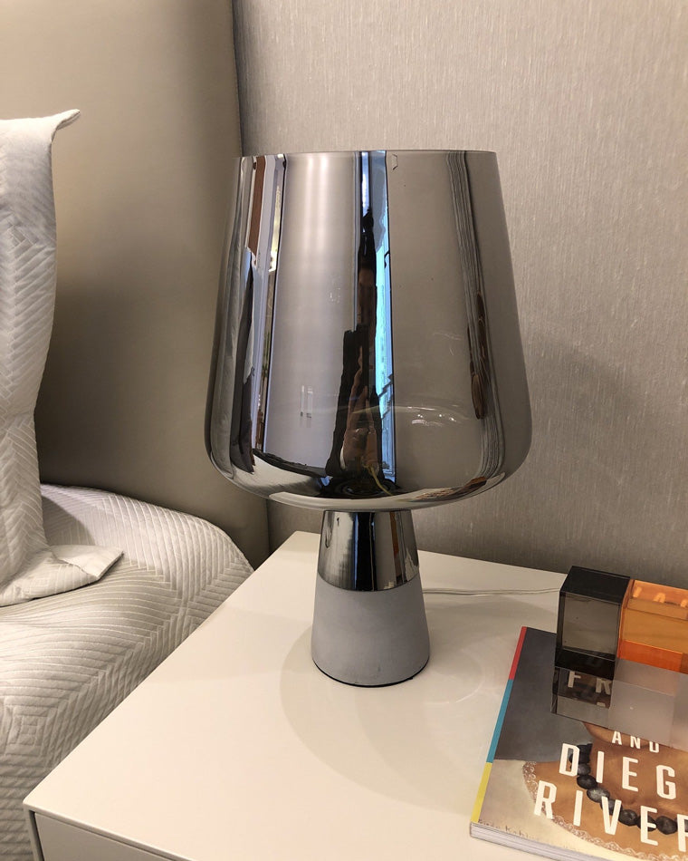 Lampe de Table en Verre Fumé