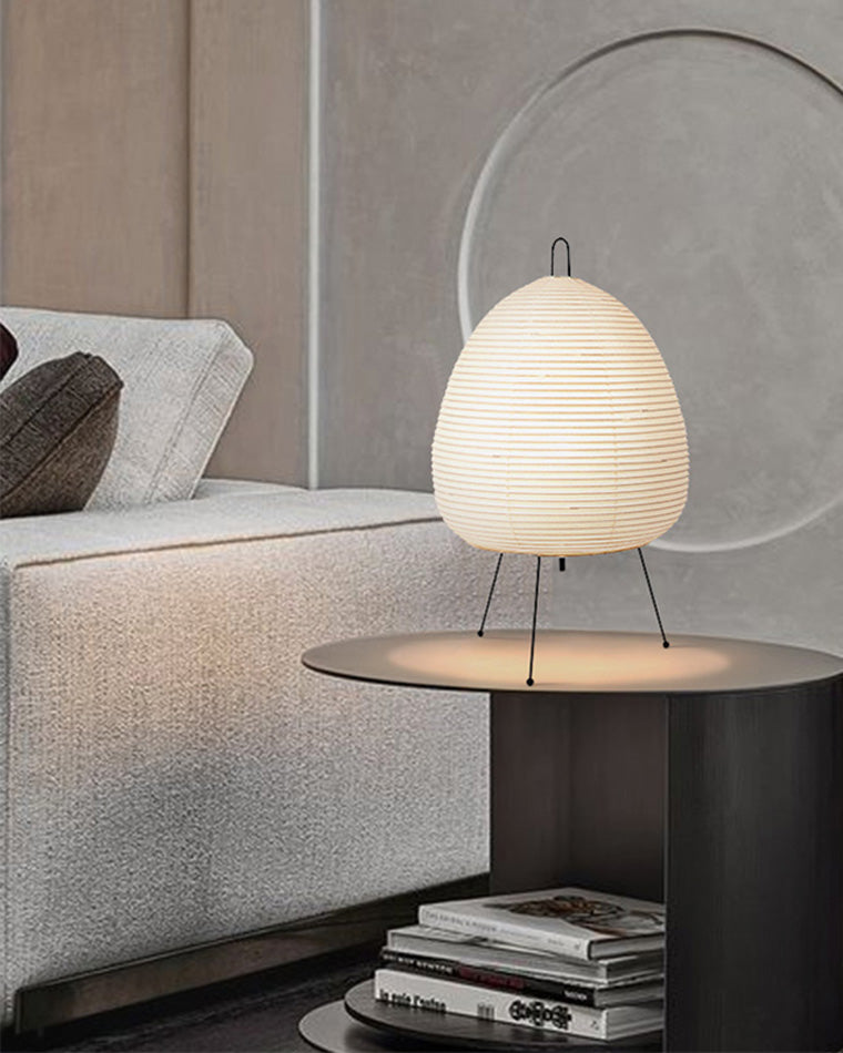 Japanese Lantern Table Lamp with Tripod