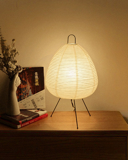 Japanese Lantern Table Lamp with Tripod