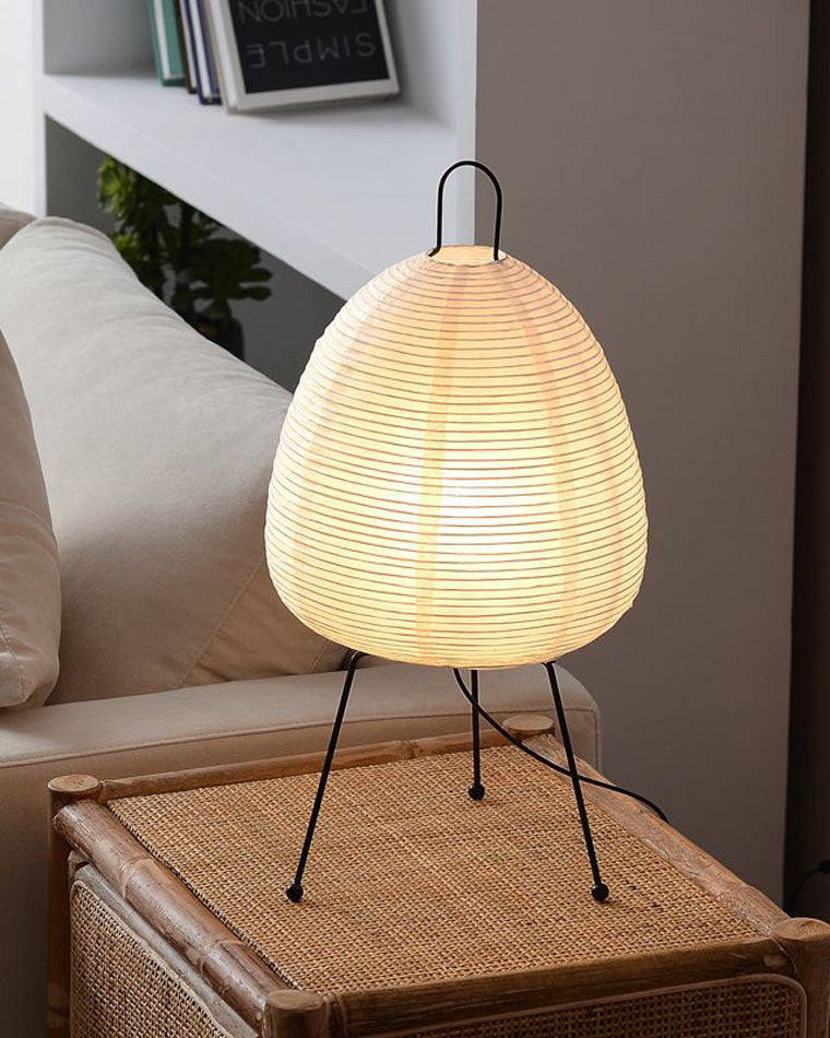 Japanese Lantern Table Lamp with Tripod
