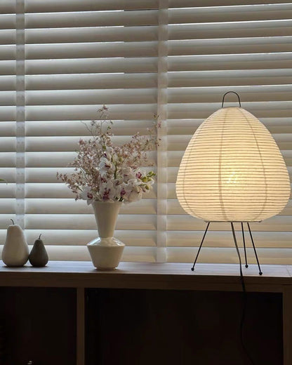 Japanese Lantern Table Lamp with Tripod