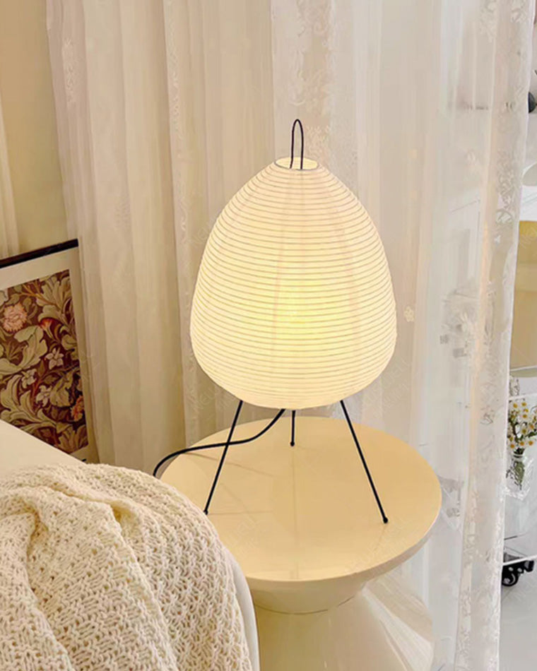 Japanese Lantern Table Lamp with Tripod