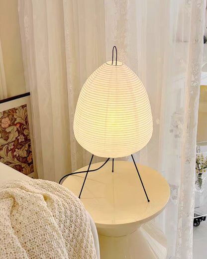 Japanese Lantern Table Lamp with Tripod