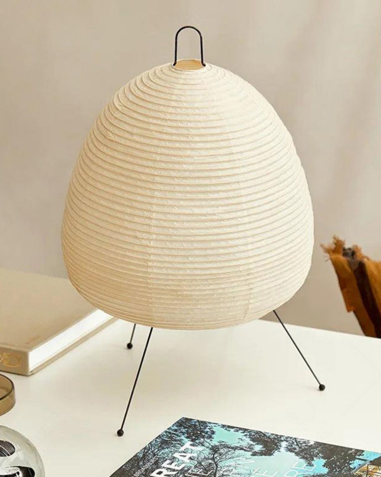 Japanese Lantern Table Lamp with Tripod