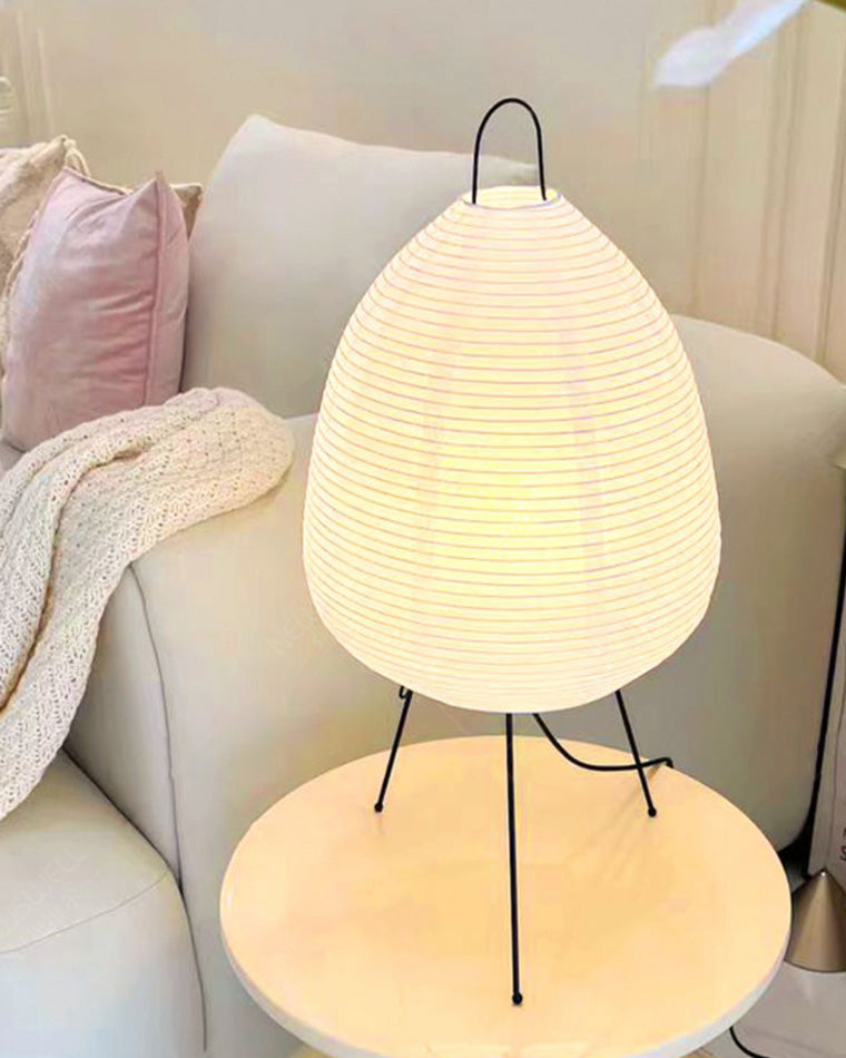 Japanese Lantern Table Lamp with Tripod